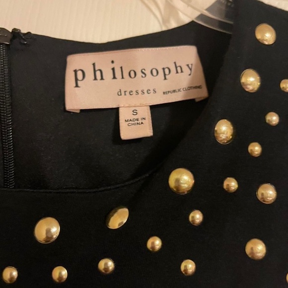Black and Gold Studded Dress by Philosophy - Picture 4 of 5